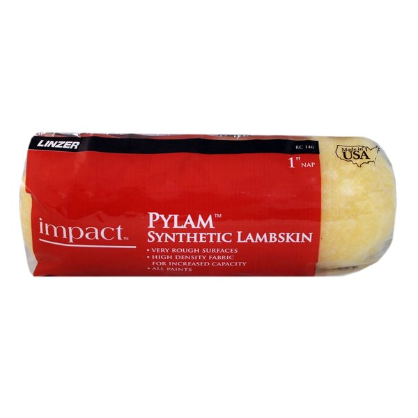 Linzer Impact Pylam Synthetic Lambskin 9 in. W X 1 in. Regular Paint Roller Cover RC146